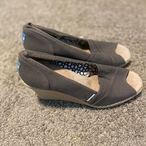 TOMS “ ash “ peep toe wedges